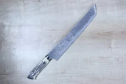 Takeshi Saji R-2 Custom Black Damascus Wild Series Katana Slicer 270mm Stag Bone Handle (10.6 Inch)