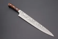 Takeshi Saji R-2 Custom Black Damascus Wild Series Sujihiki (240mm And 270mm, Ironwood Handle)