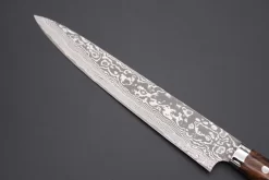 Takeshi Saji R-2 Custom Black Damascus Wild Series Sujihiki (240mm And 270mm, Ironwood Handle) -Knife Sale Shop takeshi saji sujihiki takeshi saji r 2 custom black damascus wild series sujihiki 240mm and 270mm ironwood handle 42516415349019 scaled