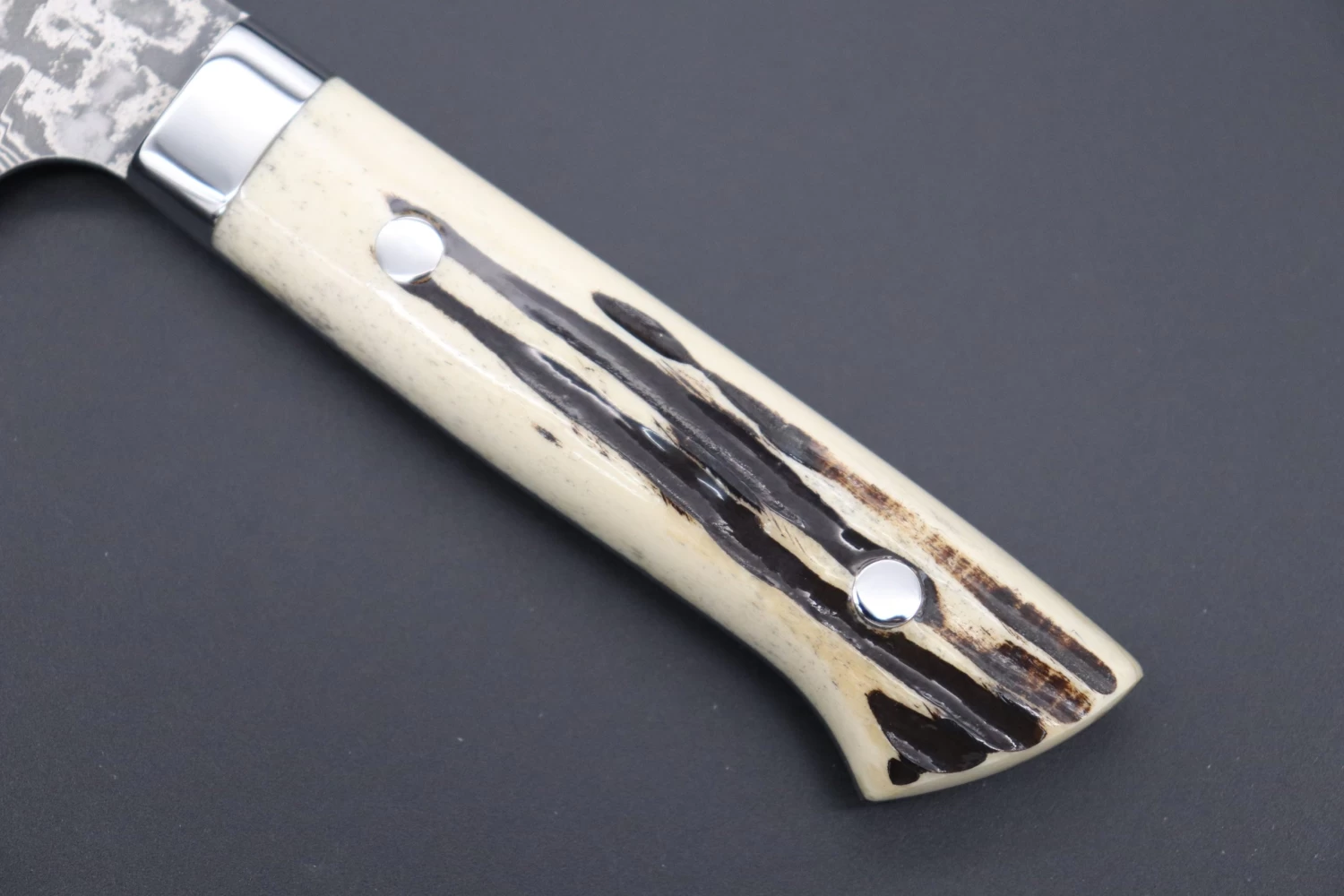 Takeshi Saji R-2 Custom Black Damascus Wild Series Sujihiki (240mm And 270mm, Stag Bone Handle) 7 Takeshi Saji R-2 Custom Black Damascus Wild Series Sujihiki (240mm And 270mm, Stag Bone Handle) - Image 7