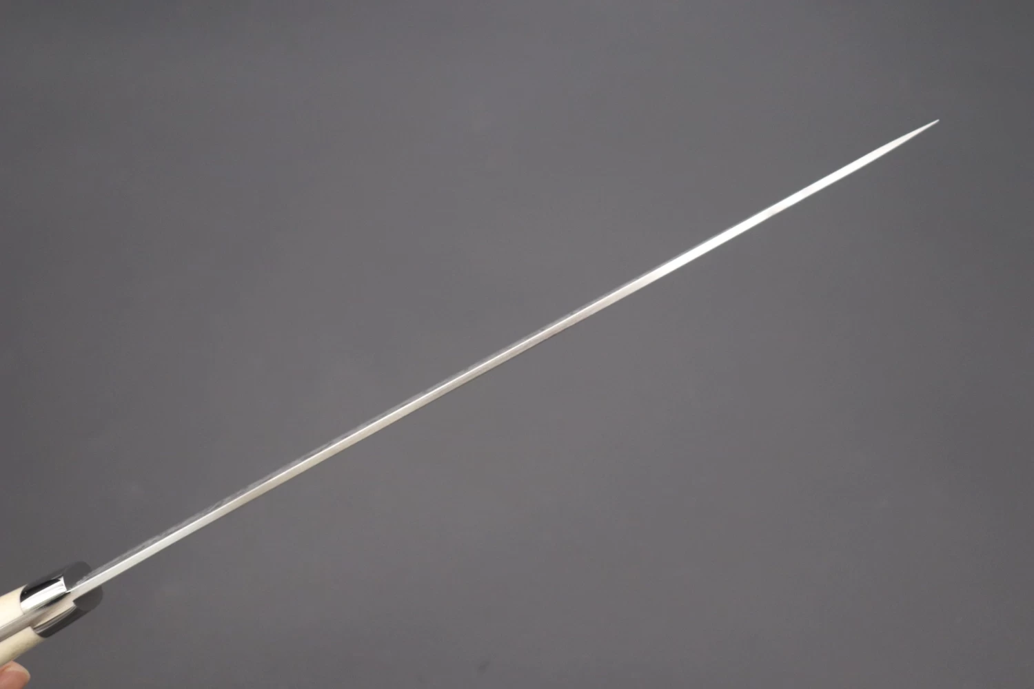 Takeshi Saji R-2 Custom Black Damascus Wild Series Sujihiki (240mm And 270mm, Stag Bone Handle) 5 Takeshi Saji R-2 Custom Black Damascus Wild Series Sujihiki (240mm And 270mm, Stag Bone Handle) - Image 5