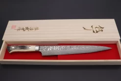 Takeshi Saji R-2 Custom Black Damascus Wild Series Sujihiki (240mm And 270mm, Stag Bone Handle) 15 Takeshi Saji R-2 Custom Black Damascus Wild Series Sujihiki (240mm And 270mm, Stag Bone Handle) -Knife Sale Shop takeshi saji sujihiki takeshi saji r 2 custom black damascus wild series sujihiki 240mm and 270mm stag bone handle 42516347814171 scaled