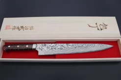 Takeshi Saji SUMMIT ― Limited Edition Custom Series SMT-646 R-2 Custom Damascus Sujihiki 270mm (10.6 Inch) -Knife Sale Shop takeshi saji sujihiki takeshi saji summit limited edition custom series smt 646 r 2 custom damascus sujihiki 270mm 10 6 inch 42966075506971 scaled