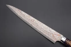 Takeshi Saji SUMMIT ― Limited Edition Custom Series SMT-688 VG-10W Multi-Colored Golden-Rainbow Damascus Sujihiki 240mm (9.4 Inch) -Knife Sale Shop takeshi saji sujihiki takeshi saji summit limited edition custom series smt 688 vg 10w multi colored golden rainbow damascus sujihiki 240mm 9 4 inch 43479513956635 scaled