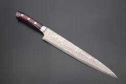 Takeshi Saji SUMMIT ― Limited Edition Custom Series SMT-688 VG-10W Multi-Colored Golden-Rainbow Damascus Sujihiki 240mm (9.4 Inch)