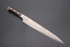Takeshi Saji SUMMIT ― Limited Edition Custom Series SMT-690 VG-10W Multi-Colored Golden-Rainbow Damascus Sujihiki 240mm (9.4 Inch)