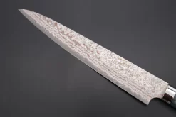 Takeshi Saji SUMMIT ― Limited Edition Custom Series SMT-757 VG-10W Multi-Colored Golden-Rainbow Damascus Series Sujihiki 240mm (9.4 Inch) -Knife Sale Shop takeshi saji sujihiki takeshi saji summit limited edition custom series smt 757 vg 10w multi colored golden rainbow damascus series sujihiki 240mm 9 4 inch 44690235425051 scaled