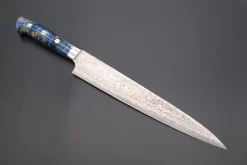 Takeshi Saji SUMMIT ― Limited Edition Custom Series SMT-758 VG-10W Multi-Colored Golden-Rainbow Damascus Series Sujihiki 240mm (9.4 Inch)
