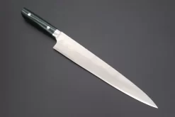 Takeshi Saji VG-10 Custom Damascus Wild Series Sujihiki (240mm And 270mm, 2 Sizes, Green Linen Micarta Handle) 17 Takeshi Saji VG-10 Custom Damascus Wild Series Sujihiki (240mm And 270mm, 2 Sizes, Green Linen Micarta Handle) -Knife Sale Shop takeshi saji sujihiki takeshi saji vg 10 custom damascus wild series sujihiki 240mm and 270mm 2 sizes green linen micarta handle 42516745814299 scaled