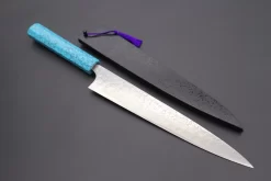 Takeshi Saji SUMMIT ― Limited Edition Custom Series R-2 Damascus Wa Series Sujihiki 240mm (9.4 Inch, STCL-257)